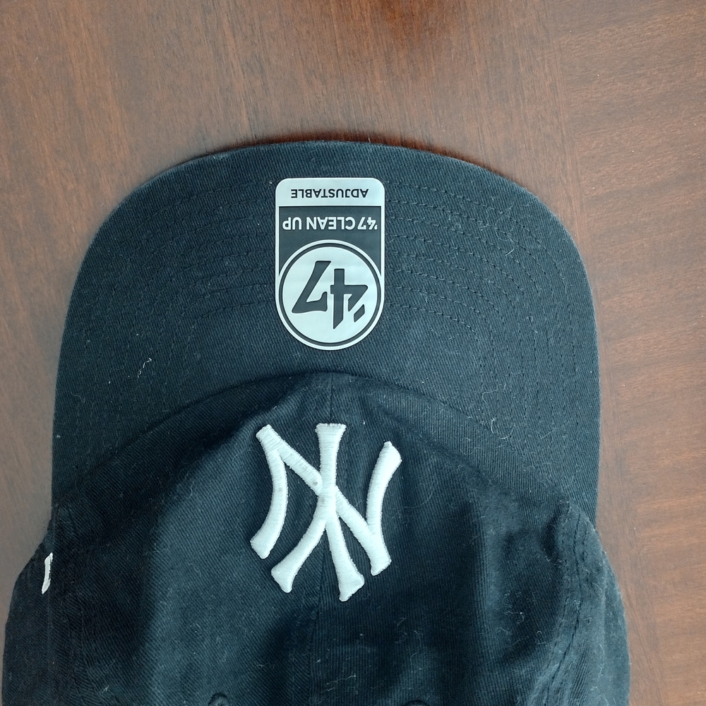 47 Brand Black Cap with White NY Logo